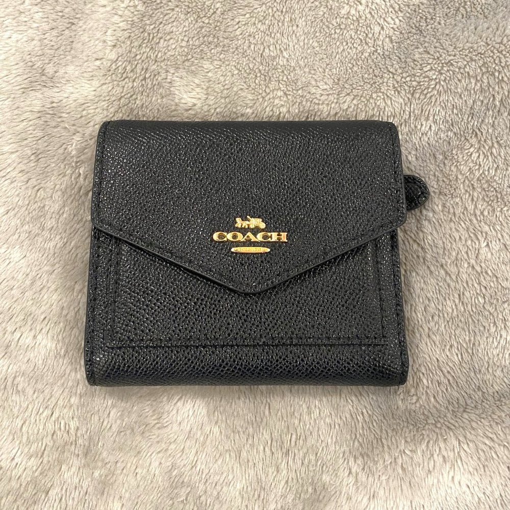 Authentic Coach Trifold Wallet- Black